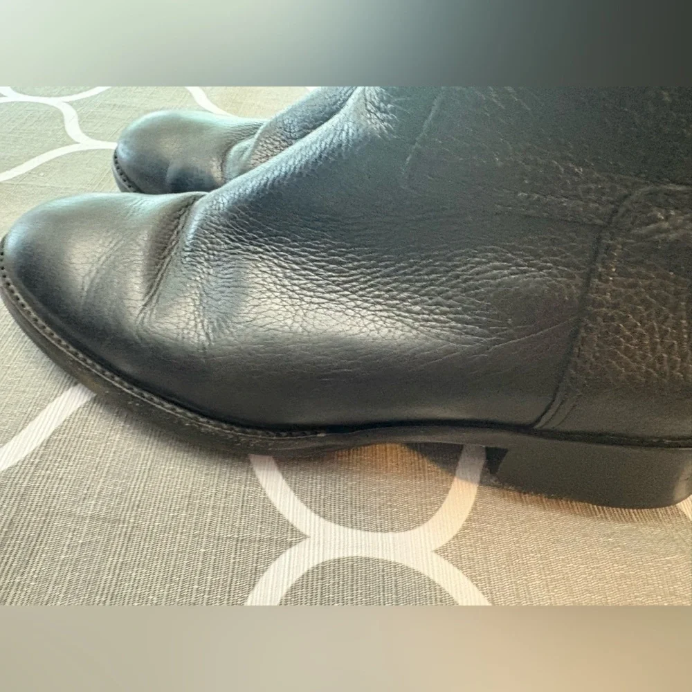 Tory Burch Jolie Tall Black Ladies Pebbled Leather Riding Boots